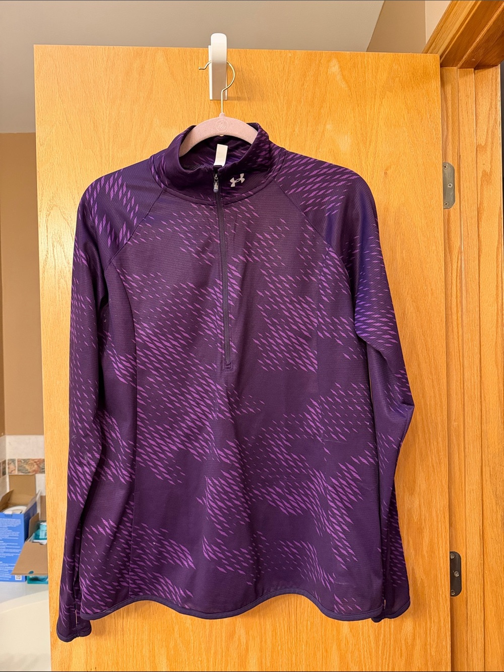 Under Armour Dark Purple Patterned Half-Zip Pullover